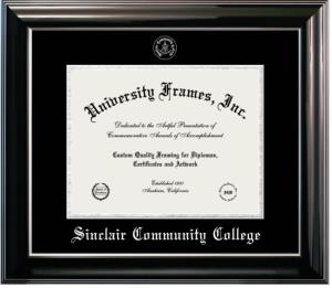 Image of CLASSIC EBONY W/SILVER TRIM DIPLOMA FRAME
